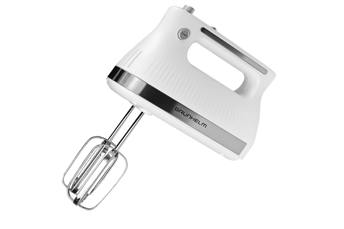 Міксер ручний GRM669W Grunhelm ручний 400 Вт  з насадками у комплекті 5 швидкісних режима білий, фото 1