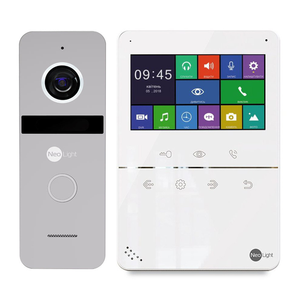 Комплект відеодомофона NeoLight TETTA+ та панель виклику SOLO Silver