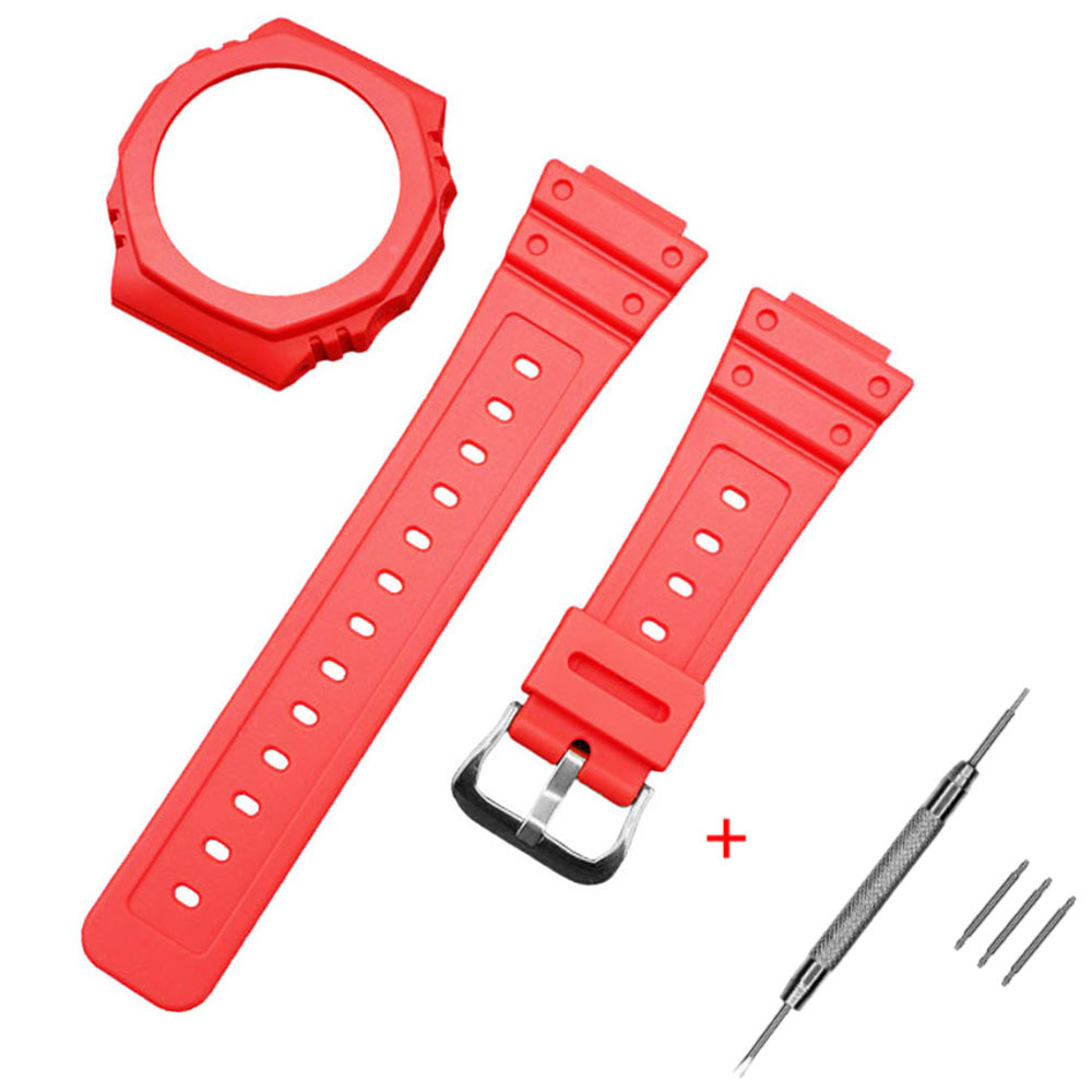 Ремінець + безель (рант) для Casio G-Shock GA-2100 Red SI