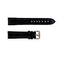 Ремешок для часов 20 мм Кожанный ІІ Черный-Золото