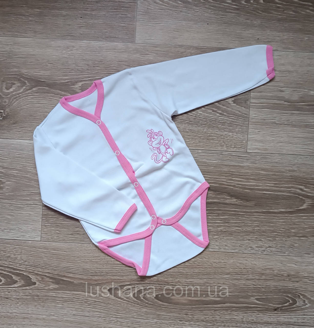 Боді на дівчинку / довгий рукав / рібана / мавпочка / р.80, 9-12 міс., фото 1