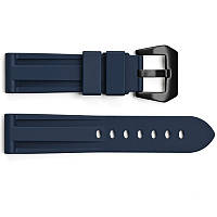 Ремінець для годинника 3001 Silicone Blue-Black 24 мм.