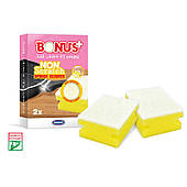 Губка для миття посуду Bonus Non-scratch easy sponge scourer 2 шт Губка-спонж для миття посуду