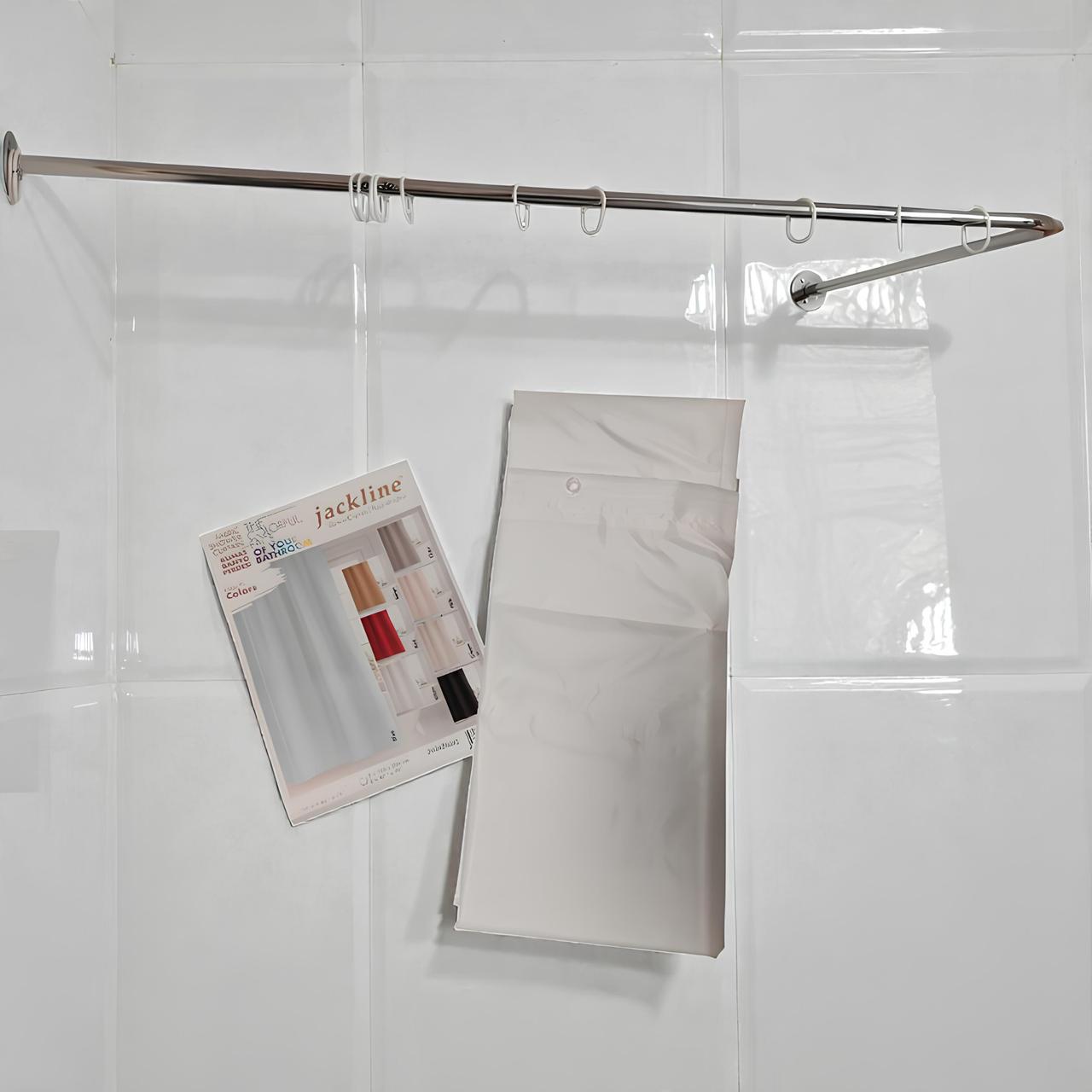 Комплект для душу карниз 130×70 см + шторка біла 240×200 см поліестр