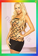 NS Платье в крупную Neo Lux сетку SEAMLESS WEB TUBE DRESS черное сексуальное облегающее платье для жен 25Neo-ss