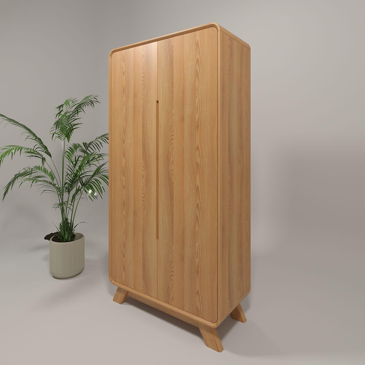 Дводверна дерев'яна шафа "Норд" з натурального ясену, фото 1