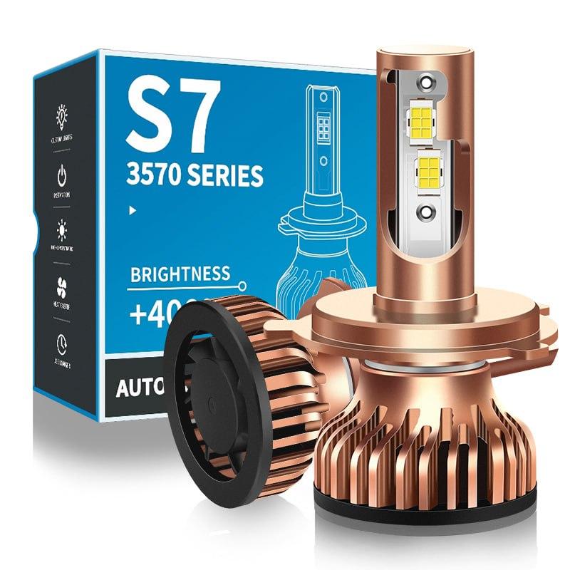 Лампа LED H4 радіатор+кулер 55W/9600Lm/6000K 3570 Chip + 400% IP67 9-24V "S7-Mini" 12 міс. гарантії, фото 1