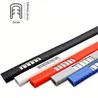 Молдинг на кромку дверей металева основа Синій 5м (6*9мм) м'який