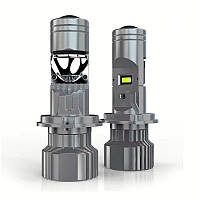 Лампа LED Міні Лінзи H4 D25мм 90/130w 10000/14000Lm 6000K 7035+7535 Module9-36VCanbus F40Mini+350%