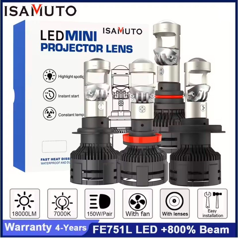 Лампа LED Міні Лінзи H7 D32мм 120w 12000Lm 6000K 3570 Module 9-30V Canbus (A80S), фото 1