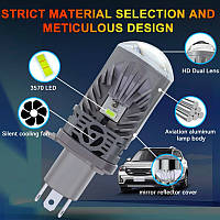 Лампа LED Міні Лінзи H4 D35мм 80/100w 9000/11000Lm 6000K 3570+3570 Chips 12v "M01P"