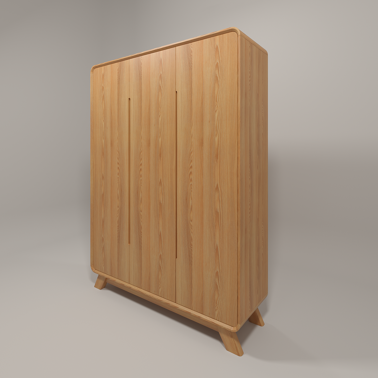 Тридверна дерев'яна шафа "Норд" з натурального ясену, фото 1