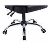 Крісло офісне з металевою хромованою хрестовиною Bonro BN-6070. Колір чорний, фото 3