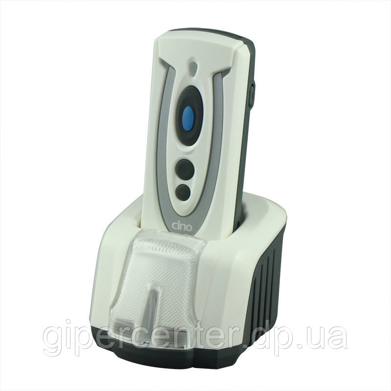 Сканер штрих-кодів бездротовий Cino PF680 BT Smart Cradle Kit KBW сірий з підставкою
