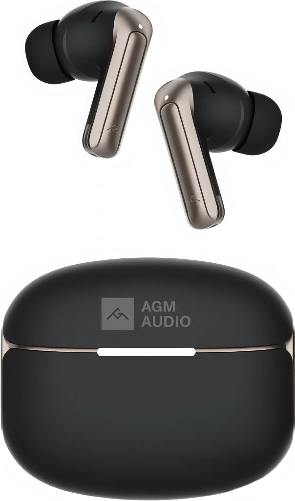 Бездротові навушники AGM Buds 8 Black IPX4 Bluetooth 5.4 для спорту бігу вело Чорний, фото 1