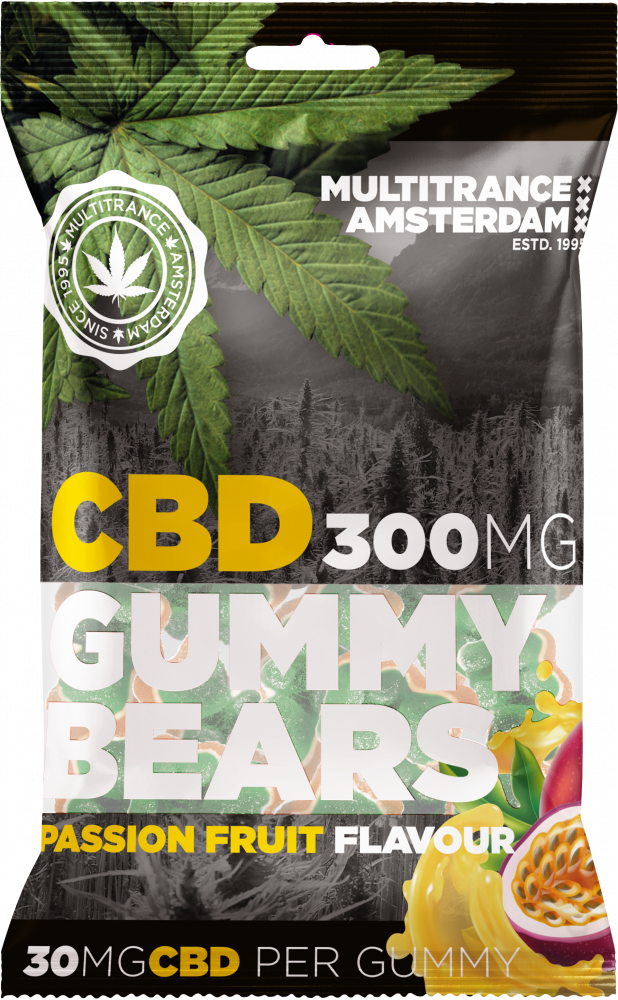 CBD gummy Желейні Ведмедики Смак Маракуя 300 мг CBD, 10 шт., фото 1
