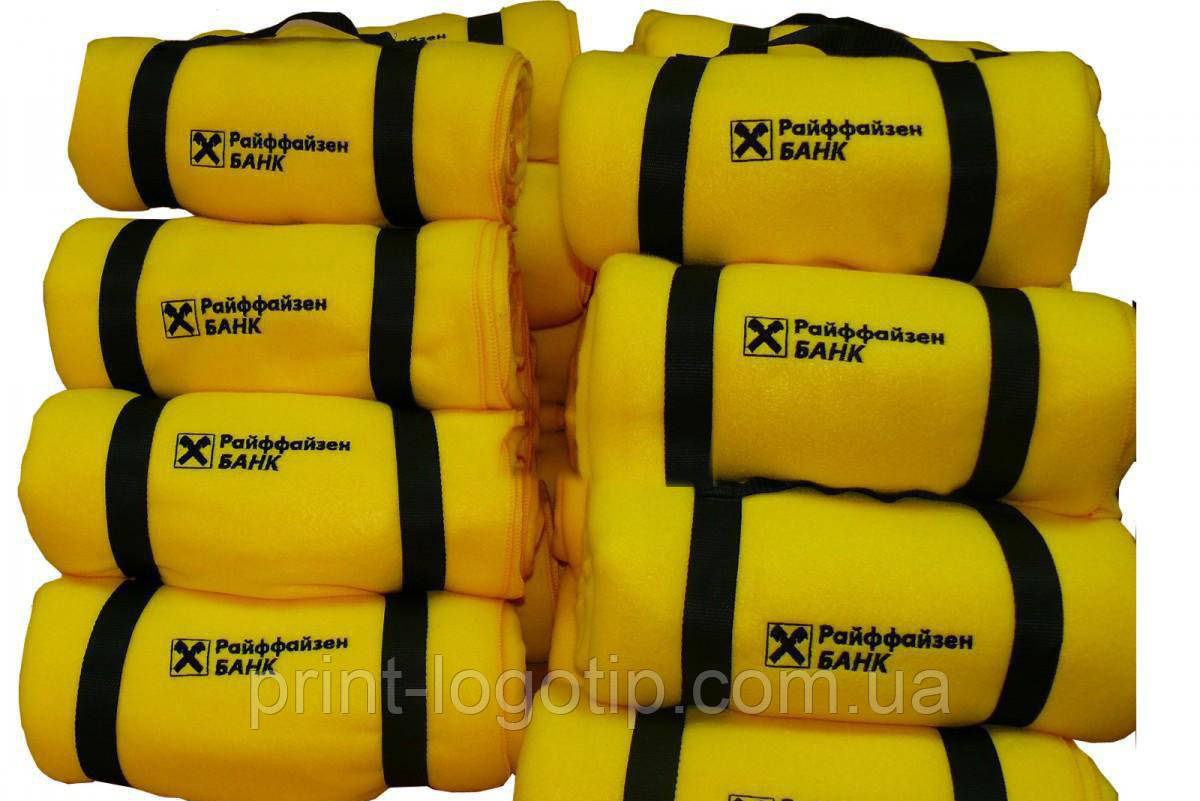 Пледи з логотипом, замовити пледи з вишивкою гуртом, фото 1