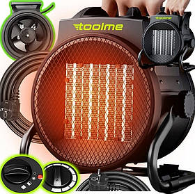 Портативний тепловентилятор TOOLME 1000/2000 Вт. 1140 м 3/час електричний тепловентилятор для обігріву приміщень