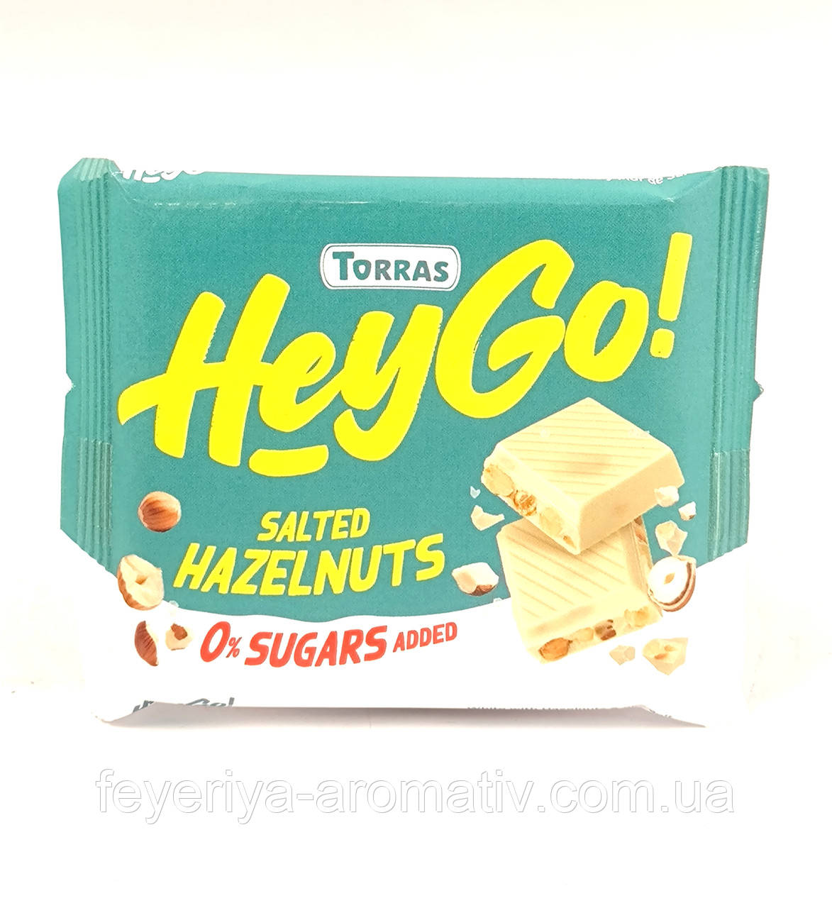 Білий шоколад без цукру Torras Hey Go! Salted Hazelnuts 60 г