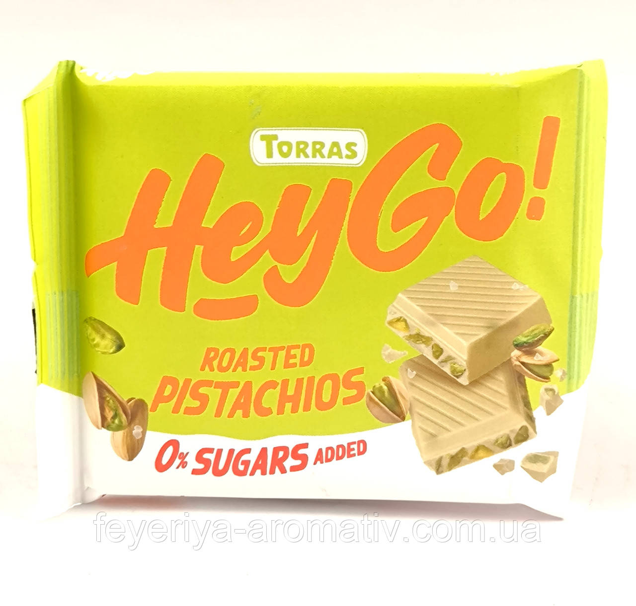 Білий шоколад без цукру Torras Hey Go! Roasted Pistachios 60 г