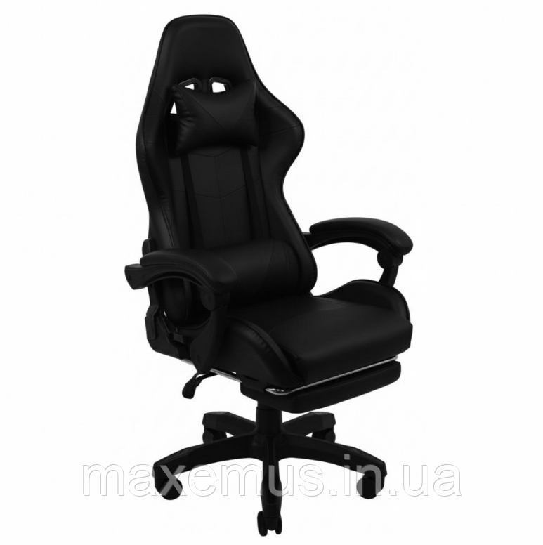 Комп’ютерне крісло для геймера з підставкою для ніг B 810 крісло геймерське з регулюванням спинки чорне, фото 1