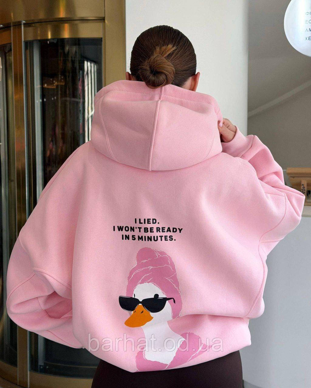 Жіноче худі oversize з якісним принтом | трьохнитка на флісі, фото 1