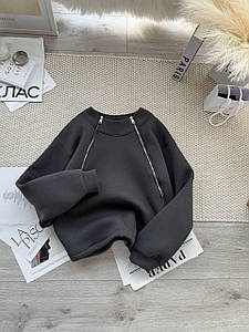 Теплий об'ємний худі з фіксаторами на флісом