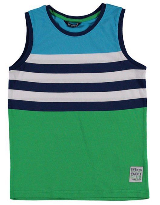 Майка для хлопчика LC Waikiki у синьо-зелено-блакитні смужки 100% бавовна