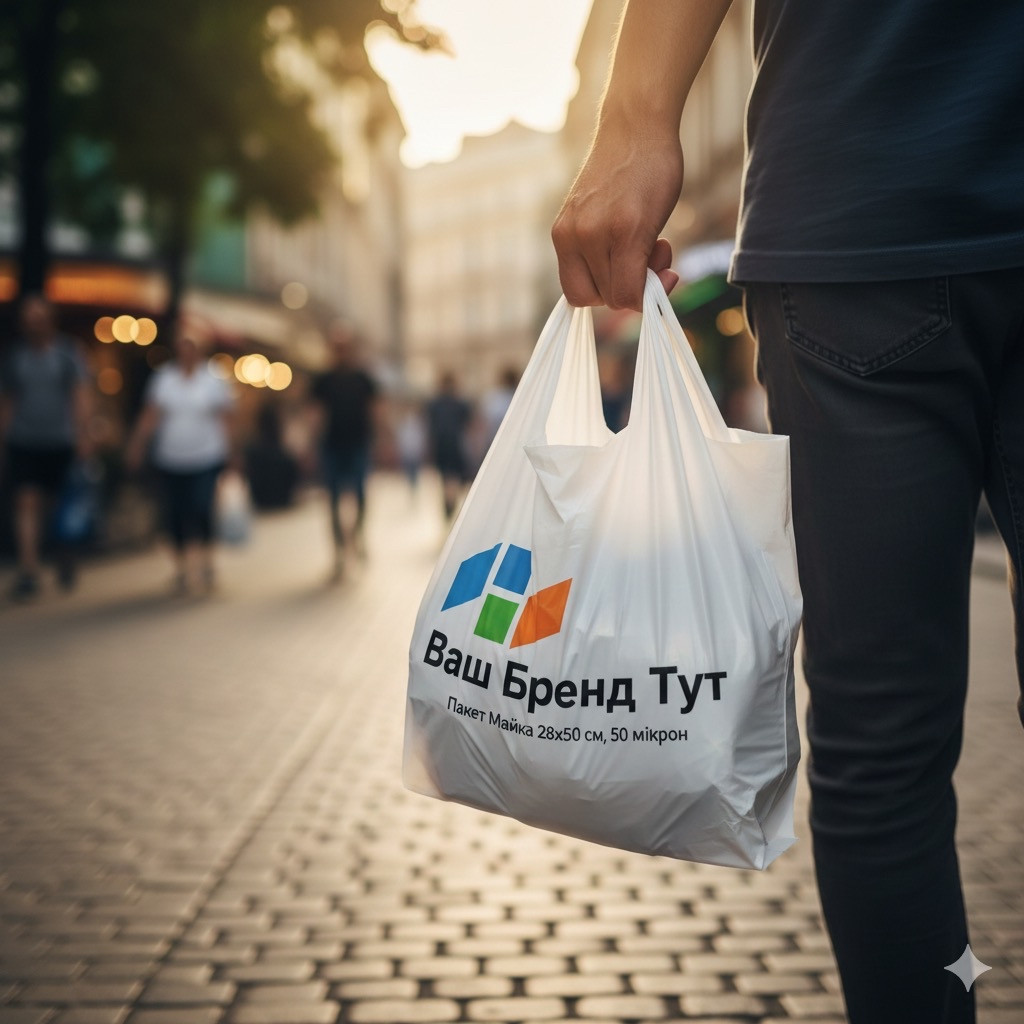 Міцні Пакети Майка 28*50 см — 50 Мікрон для Важких Покупок, фото 1