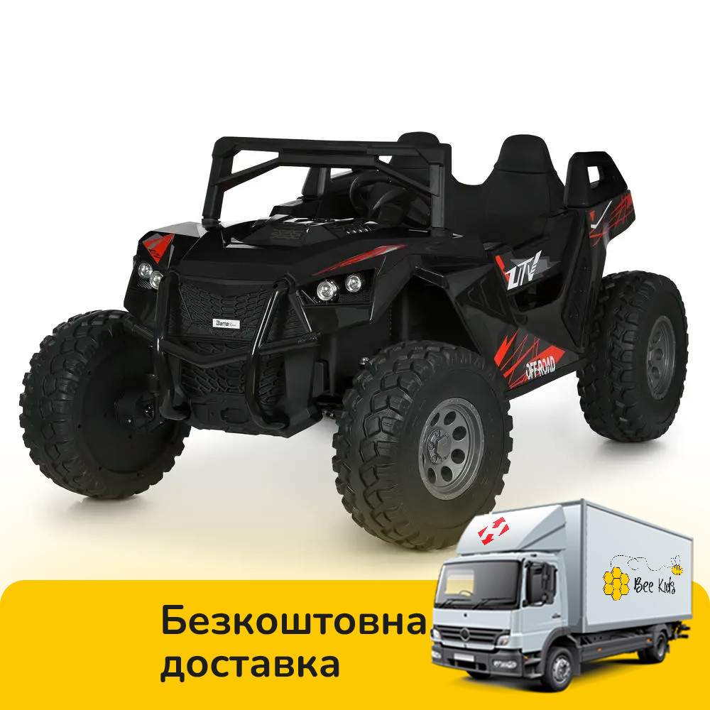 Електромобіль джип Баггі Bambi (р/к, 4мотори35W, 2акум12V7AH, світло, BLUETOOTH, MP3, USB) M 6291EBLR-2(24V) Чорний, фото 1