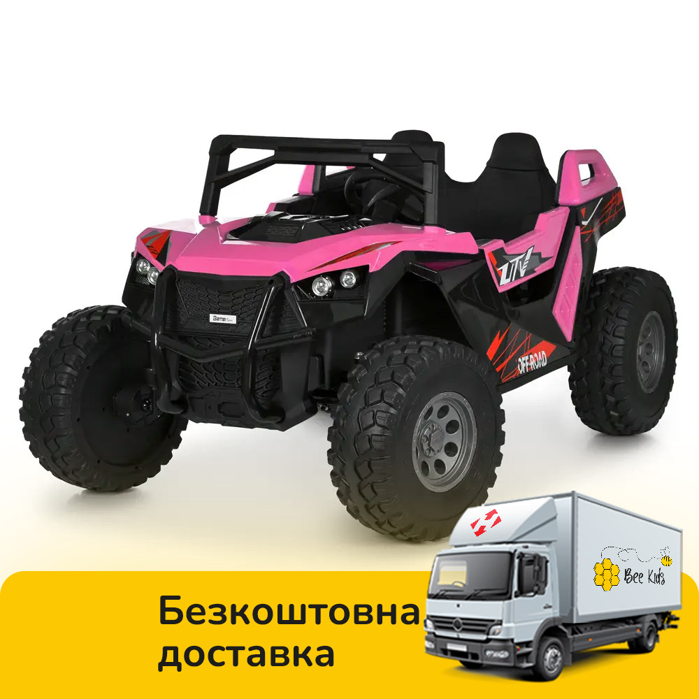 Електромобіль джип Баггі Bambi (р/к, 4мотори35W, 2акум12V7AH, світло, BLUETOOTH, MP3, USB) M 6291EBLR-8(24V) Рожевий, фото 1
