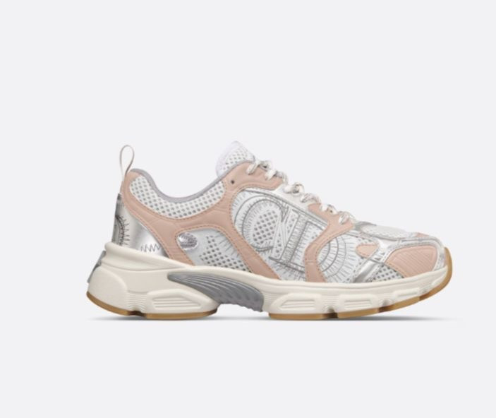 Dior Chrono Sneaker White Mesh with Nude, фото 1