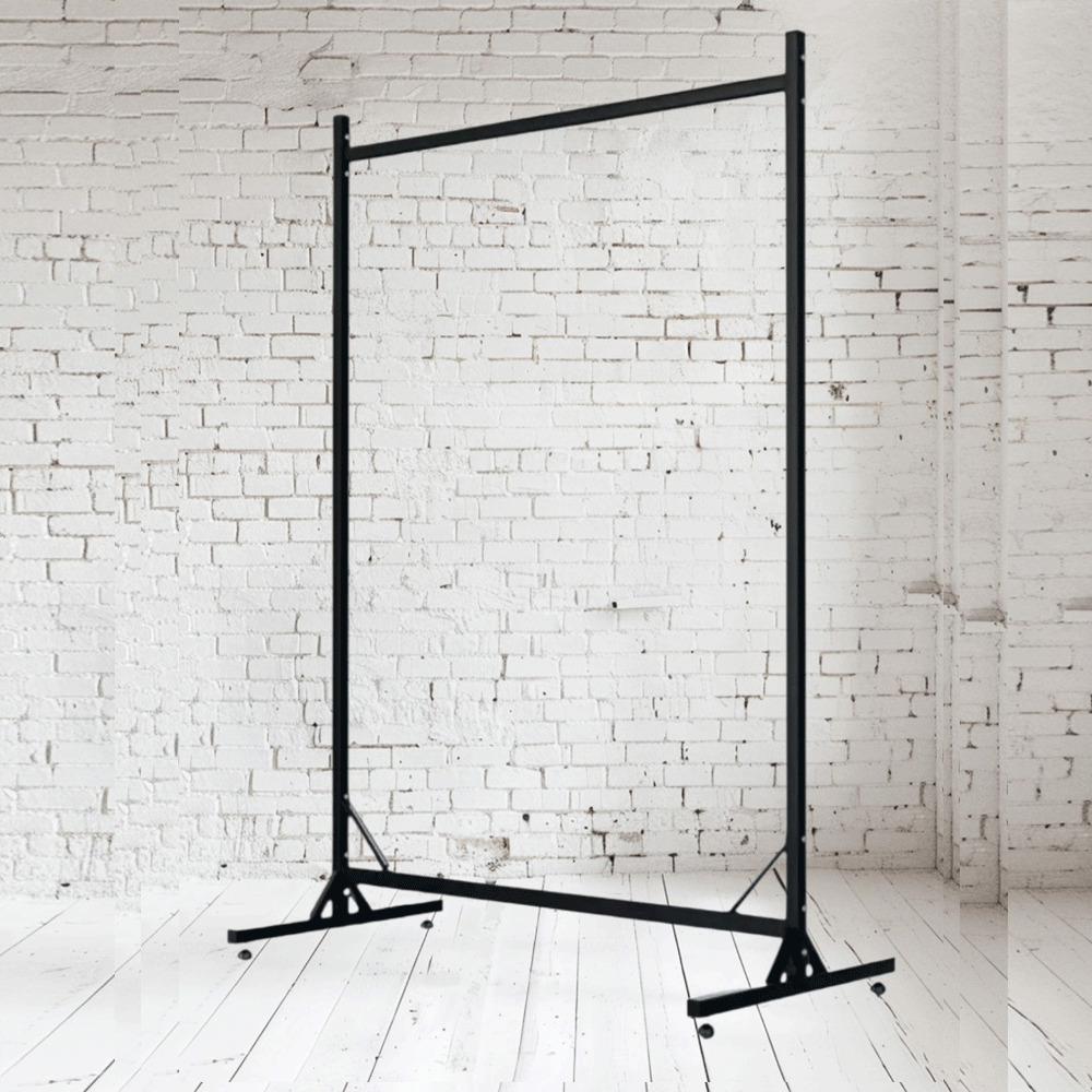 Стійка для одягу розбірна 1250х1700х500мм  з одною поперечиною чорна  не регульована, фото 1