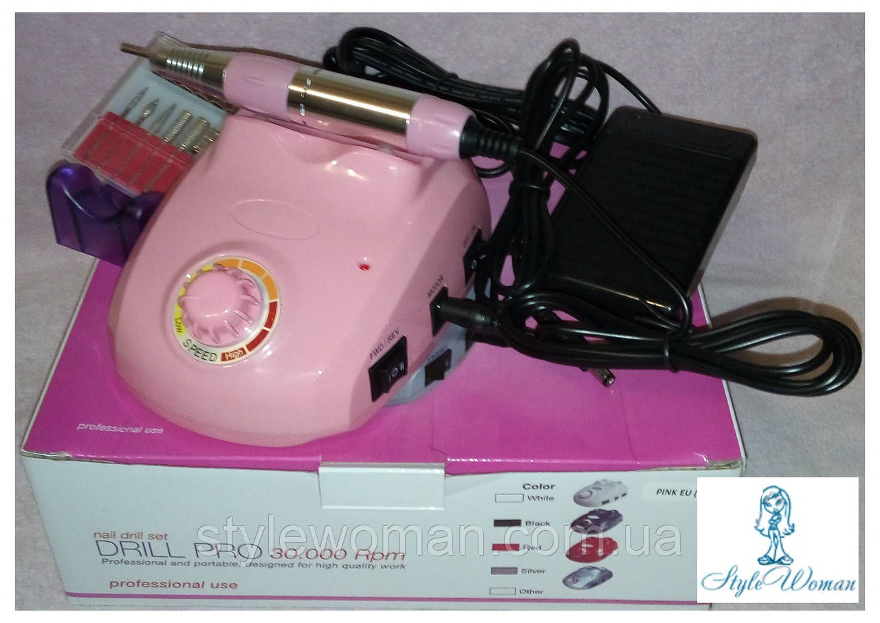 Фрезерный аппарат фрезер Nail Drill Master 30 000 оборотов(30W) розовый - фото 3 - id-p491364503