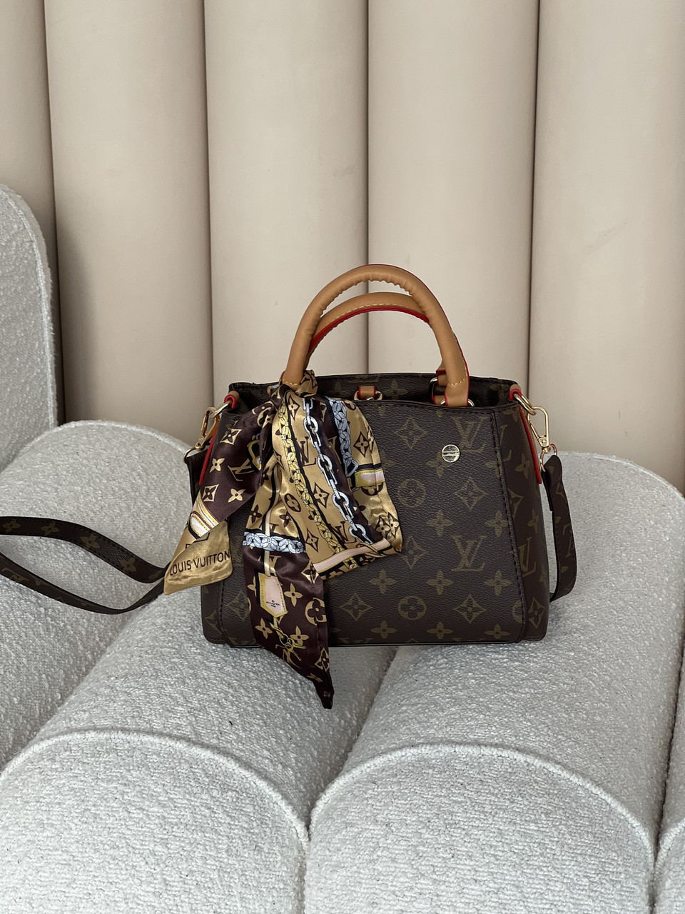 Сумка Louis Vuitton Braided Handle Montaigne Handbag Monogram mini коричневий, фото 1