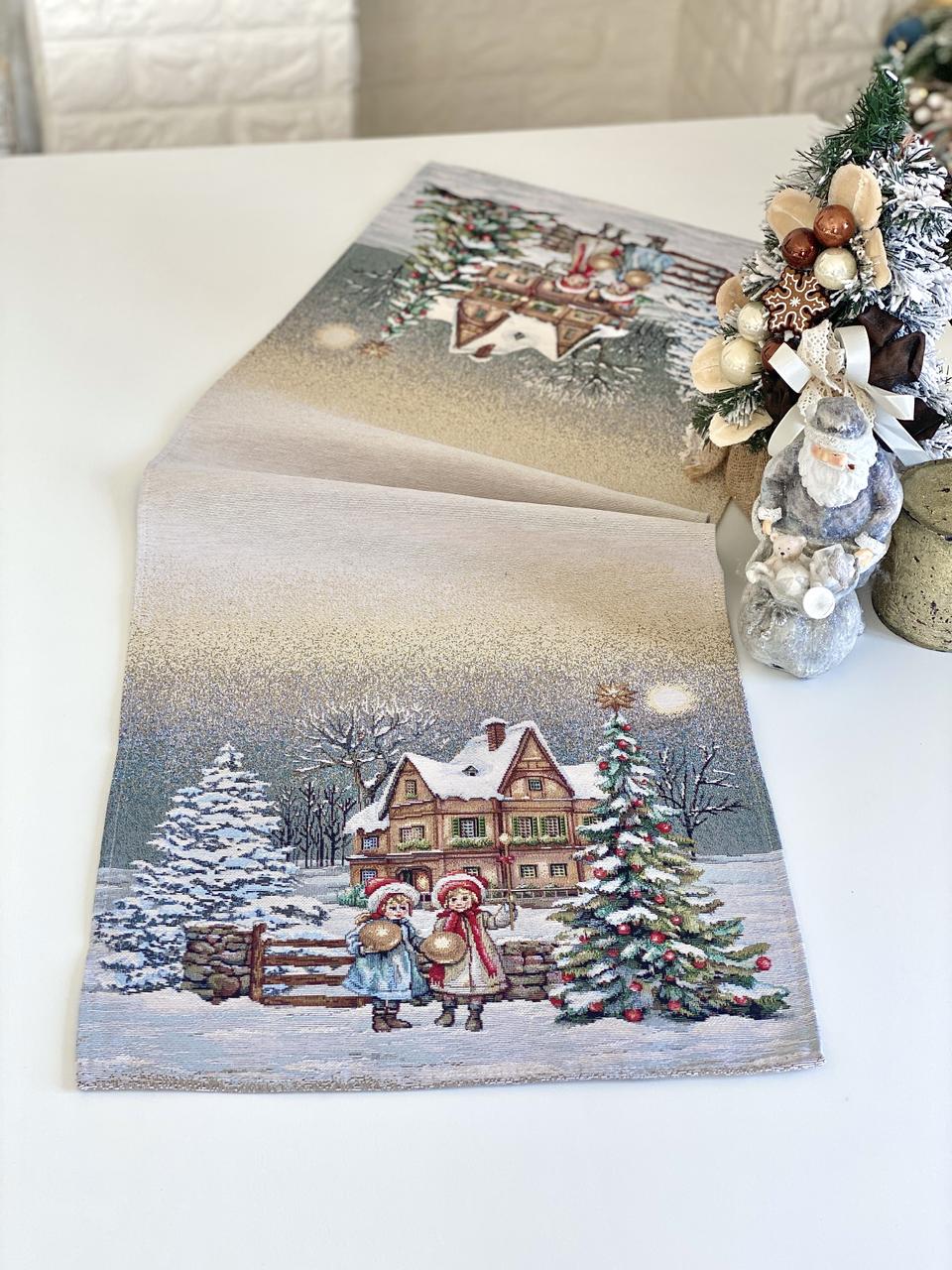 Доріжка ранер Новорічна 45х140 см., гобелен RUNNER1377, фото 1