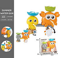 Іграшка для ванни Морські мешканці, краб і восьминіг, обертові шестерні, 2 чаші, присоски, 22х5х21 см