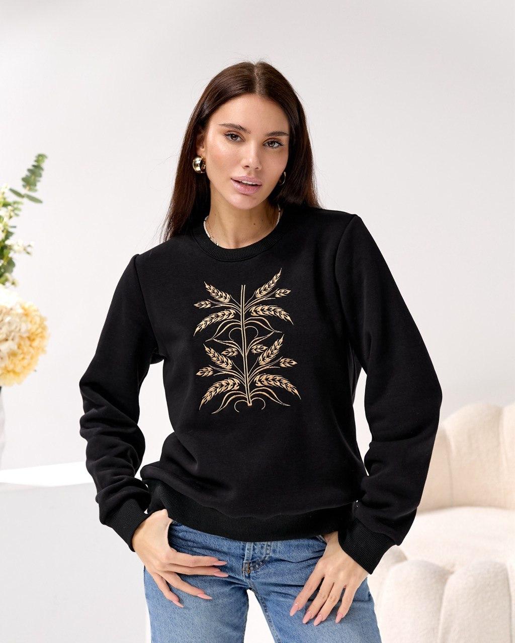 Стильний Вишитий жіночий світшот "Колосок", фото 1