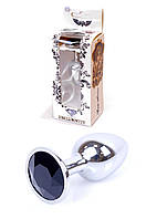 Анальная пробка Jewellery Silver Plug Black