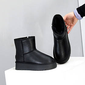 Чорні уггі на блискавці натуральна шкіра флотар в асортименті