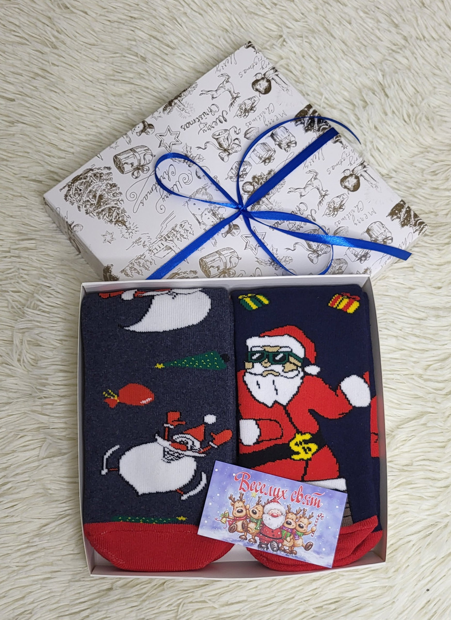 Набір теплих шкарпеток "Новорічний настрій" чоловічі, жіночі