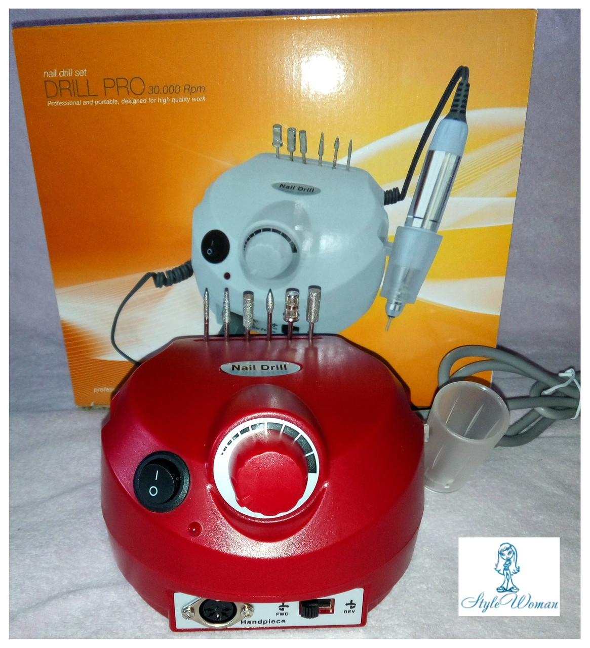 Фрезерний апарат фрезер Nail Drill Master ZS-601 30 000 обертів червоний, фото 1