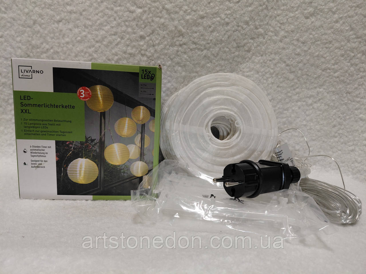 LED гірлянда з ліхтариками XXL Livarno Home — 15 ліхтарів, тепле світло, фото 1