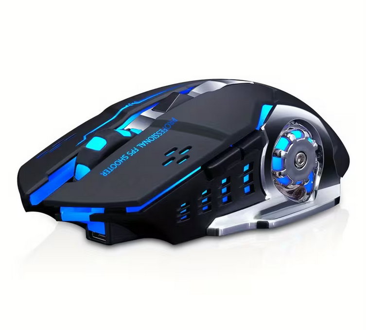 Мишка для комп'ютера USB чорна Q13 з підсвічуванням, фото 1