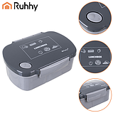 Ланч-бокс, контейнер для їжі 800 мл Ruhhy 26169 сірого кольору - герметична кришка з клапаном, фото 4