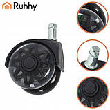 Колеса для крісла Ruhhy 26294 5 шт, 2.5", безшумні, поліуретанові, фото 2