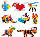 Конструктор липучка Банчемс різнокольоровий 400 деталей, набір для творчості Bunchems, фото 3