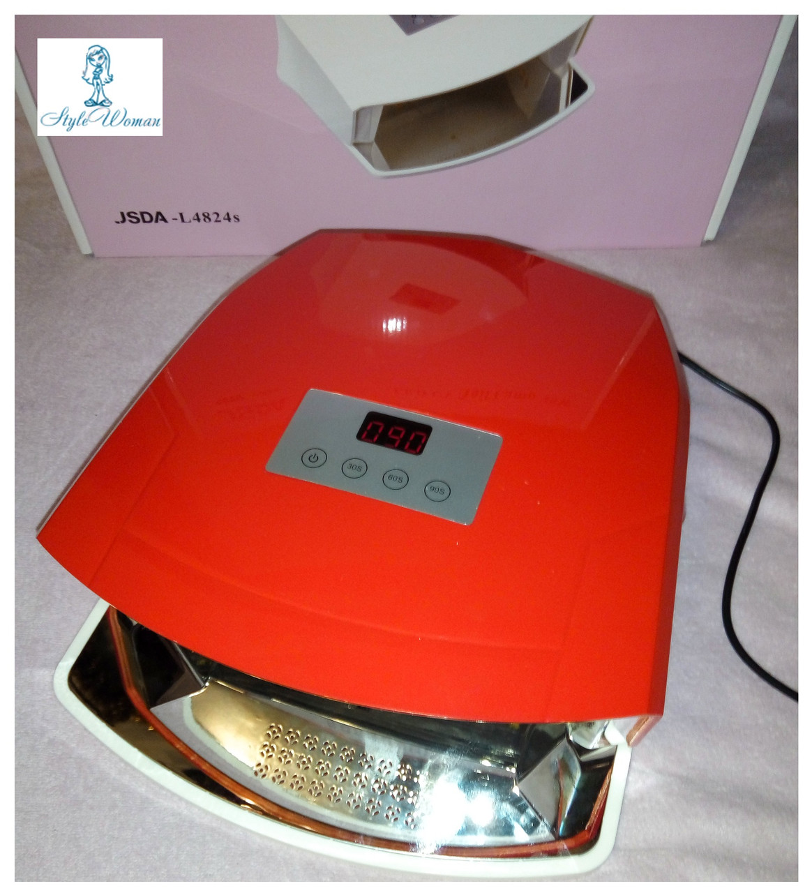 SUN LED UV Nail Lamp JD 48W професійна лампа для сушіння нігтів із діодами SUN червона, фото 1