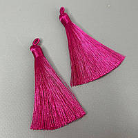Шовкові китиці для сережок 9 см - малиновий