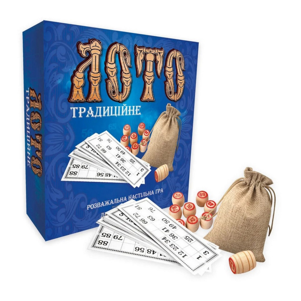 Лото "Традиційне" 30315 з дерев'яними діжками, фото 1